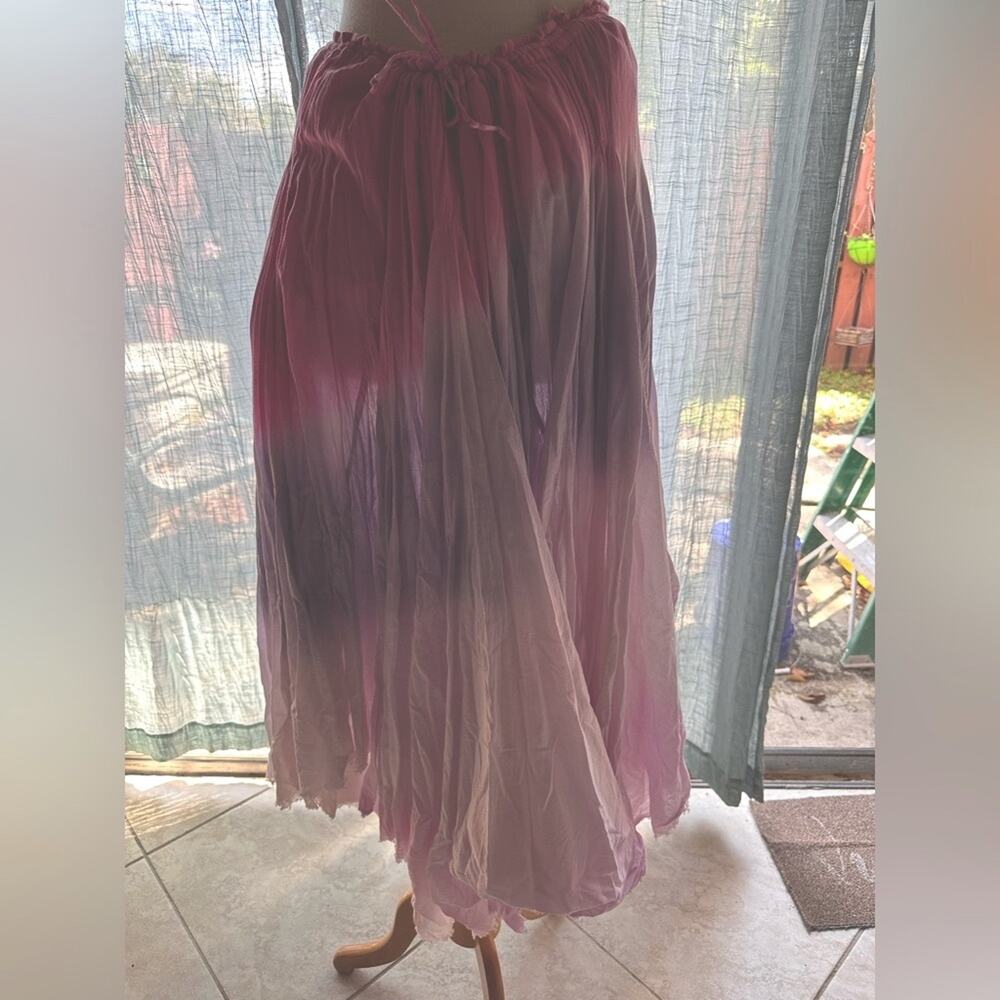 Chaudry Pink Dye Gypsy Skirt L